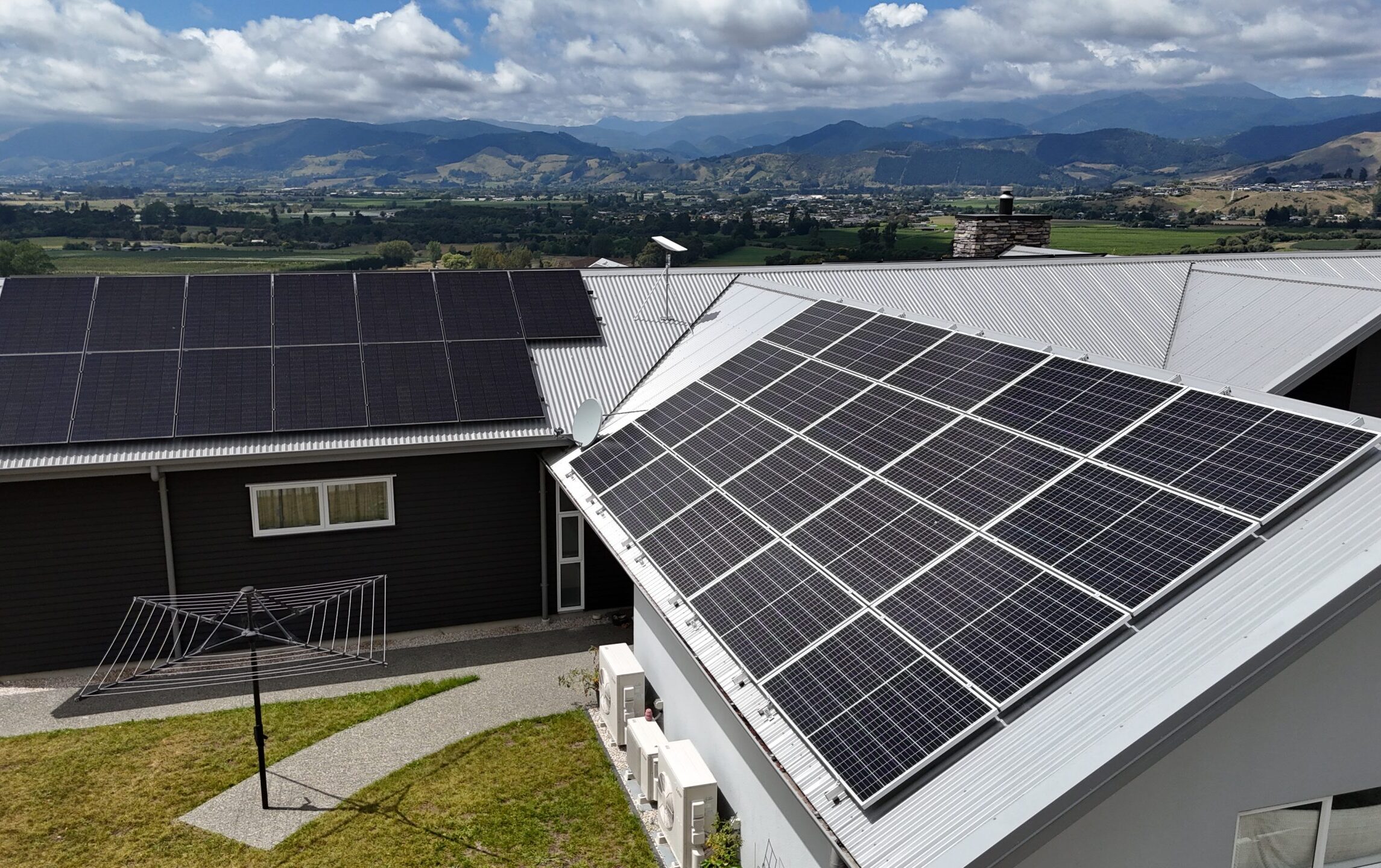 Residential building with solar panels installed